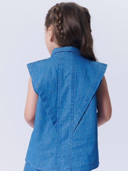 Camisa sin mangas Azul