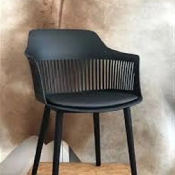 Silla Comedor Cocina Aurora Marcela Nórdica Apoyabrazos 83Cm Negro 1