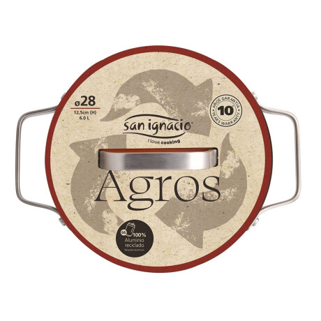 Cacerola Antiadherente Ø28Cm Aluminio Forjado c/ Tapa Agros Terracota