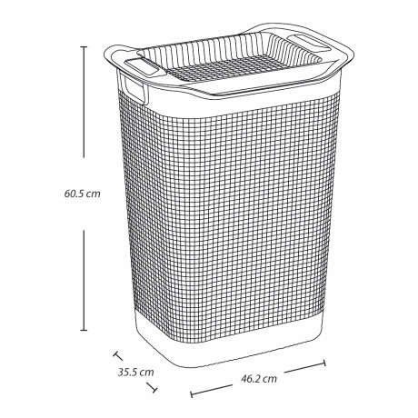 Cesta Canasto para Ropa Rimax Calado con Tapa y Asas de 50Lt Blanco