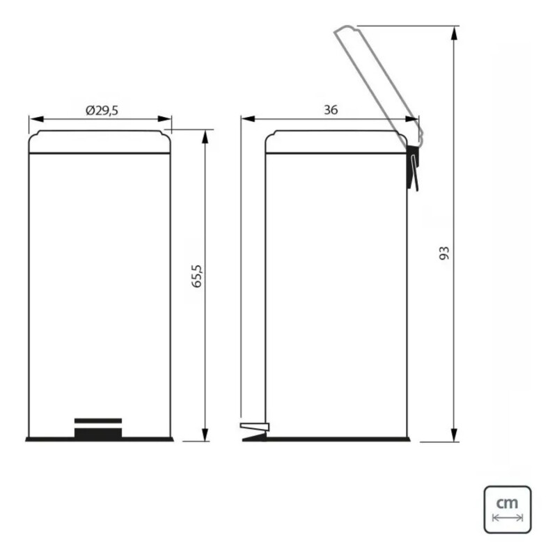 Papelera Basurero Tramontina con pedal y cubo plástico 30 L Papelera Basurero Tramontina con pedal y cubo plástico 30 L