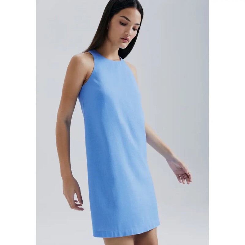 VESTIDO FEM AZUL CARIBE/CHUMBO/BLANCO