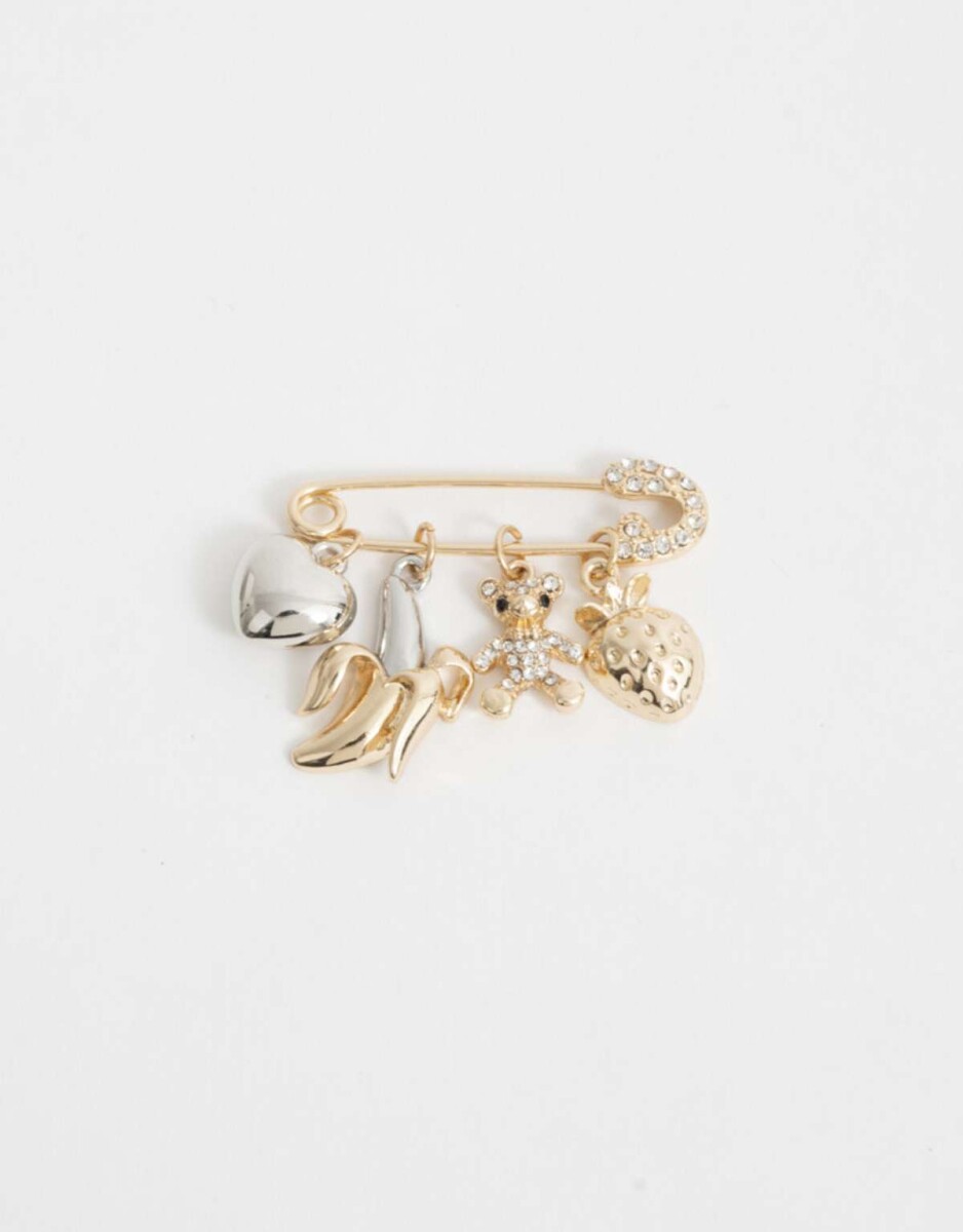 Prendedor Con Strass - Combinacion Bicolor 