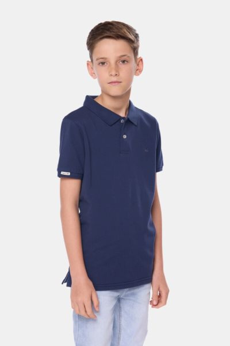 REMERA POLO PIQUE LISA - Azul 