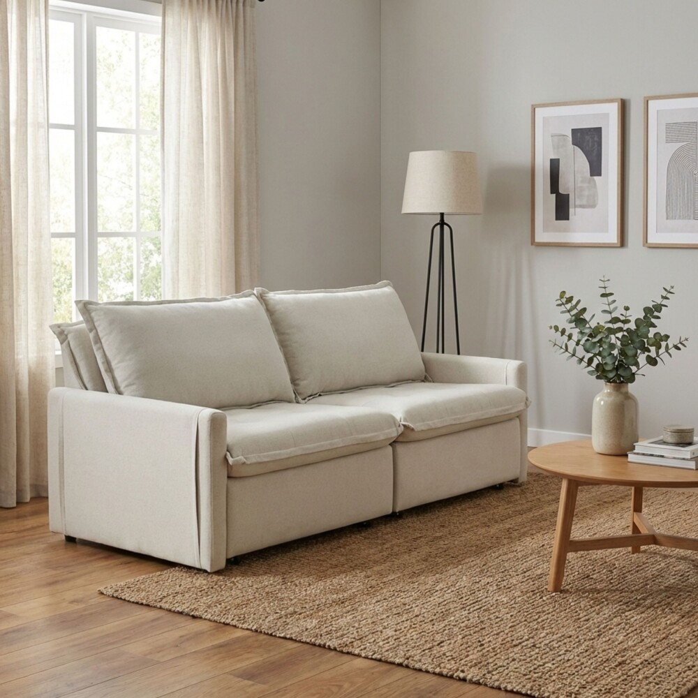 Sofá Cama Oliver 3 Cuerpos Beige