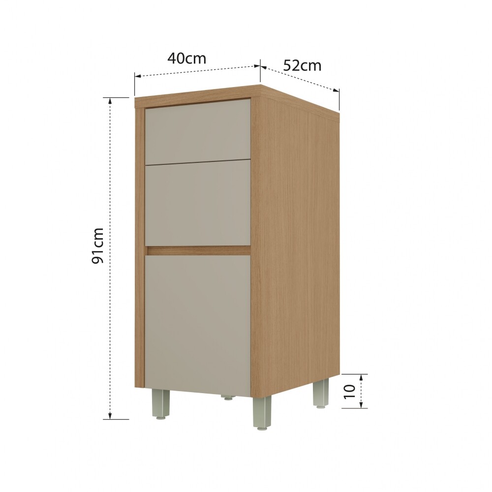 Bajo Mesada Condessa 40cm Marron/Gris Bajo Mesada Condessa 40cm Marron/Gris
