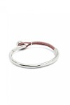 PULSERA SEMIRÍGIDA DE ALEACIÓN DE METALES BAÑADA EN PLATA DE LEY CON CUERO LILA Pulsera