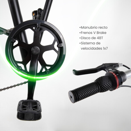 Bicicleta Plegable Rodado 20 Shimano Parrilla Negro