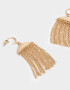 Aros Colgantes Largos Metal diferenciado Aro Largo Con Lluvia De Cadenas - Dorado