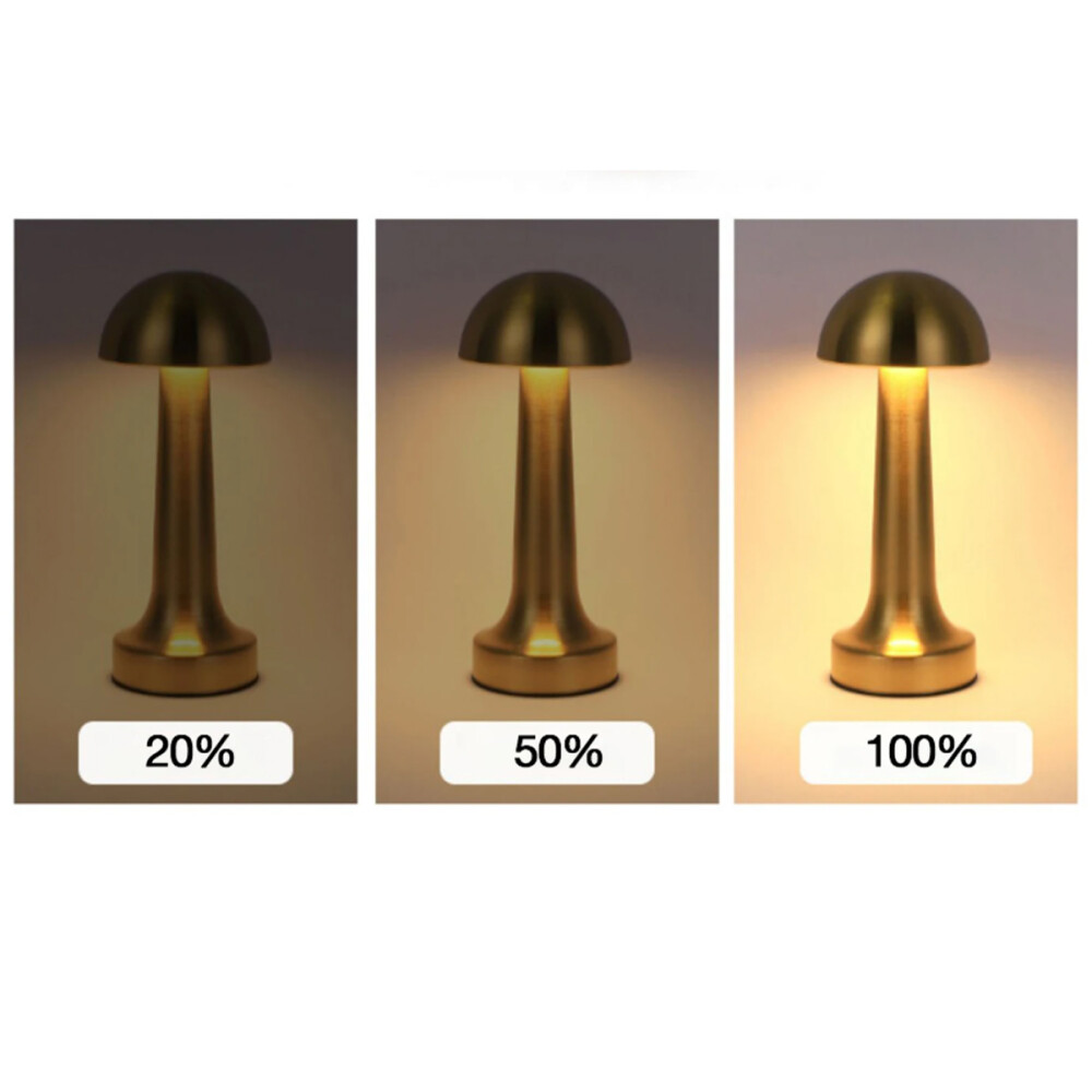 Lampara De Mesa De Luz Led Recargable Dorado