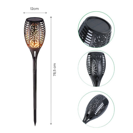 Set x8 Antorcha Led Lámpara Solar Efecto Llama Estaca Hog007004