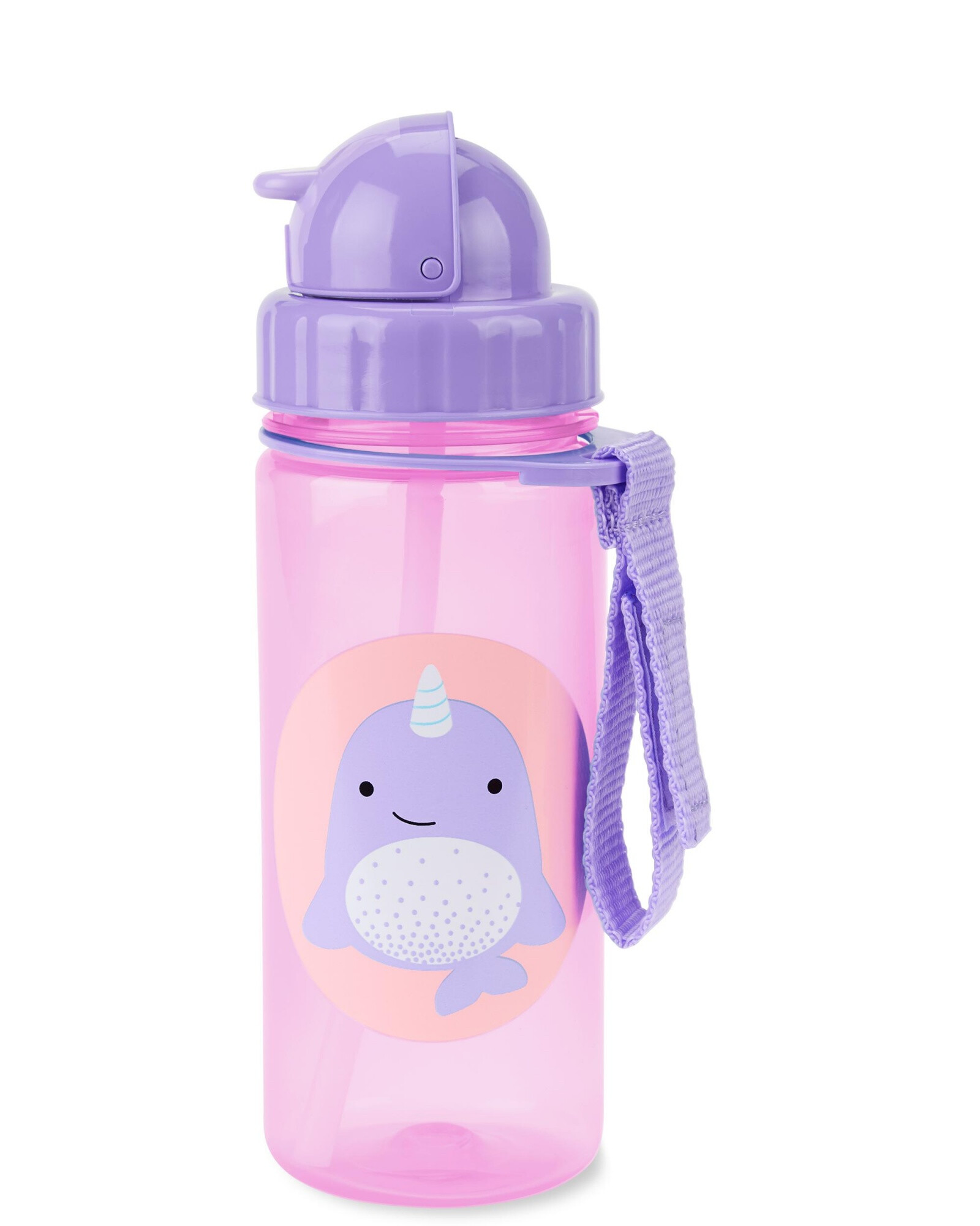 Botella con sorbito, diseño narval Botella con sorbito, diseño narval