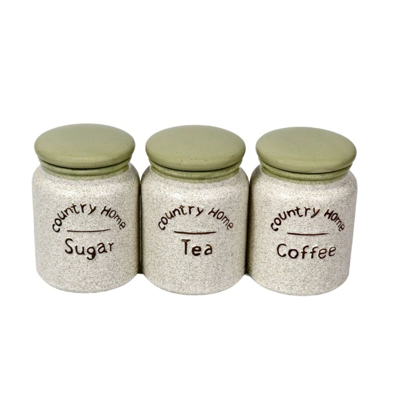 SET FRASCO CERAMICA BLANCO 3PZAS 10X13.5CM Unica