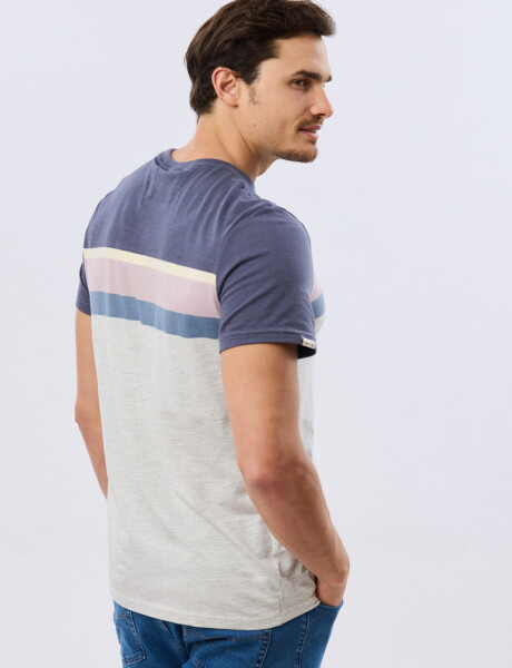 REMERA RAYADA DE ALGODÓN Gris