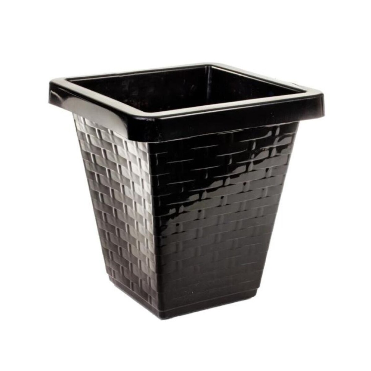 MACETA CUADRADA RATTAN NEGRO N30 14LTS 00870 - NEGRO 