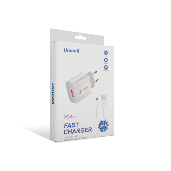 Cargador de pared Unicell con cable microUSB Cargador De Pared Unicell Con Cable Microusb