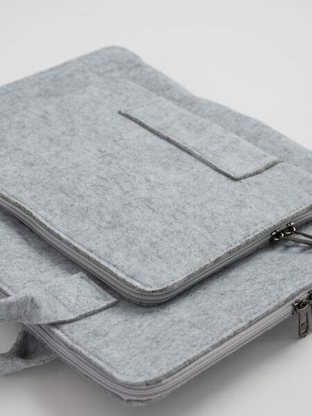 Porta laptop con bolsillo Gris melange