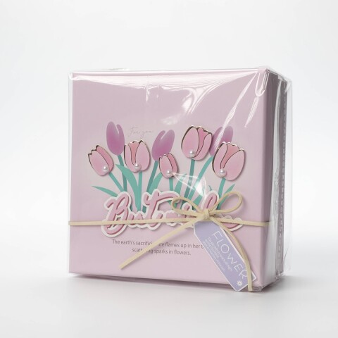 CAJA DE REGALO RECTANGULAR TULIPANES (M) CAJA DE REGALO RECTANGULAR TULIPANES (M)