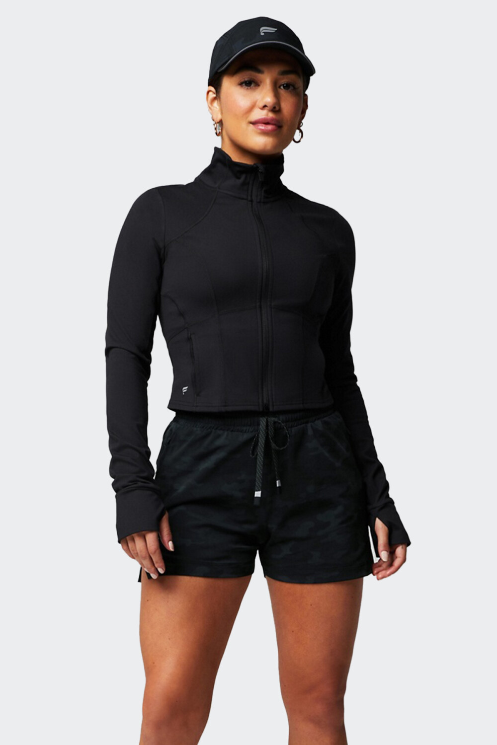 Campera Fabletics Perfect Storm Cropped Negro