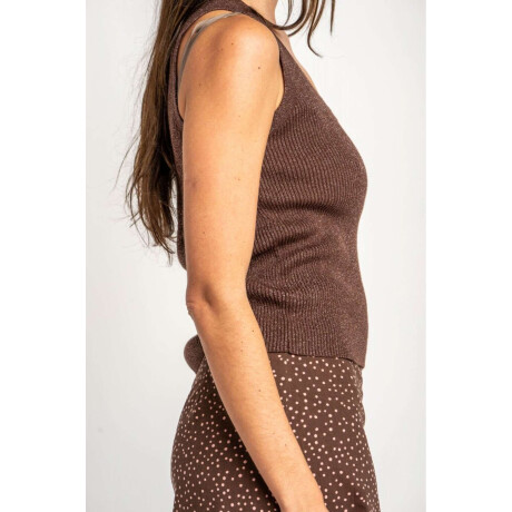 Top Tejido Lurex Chocolate
