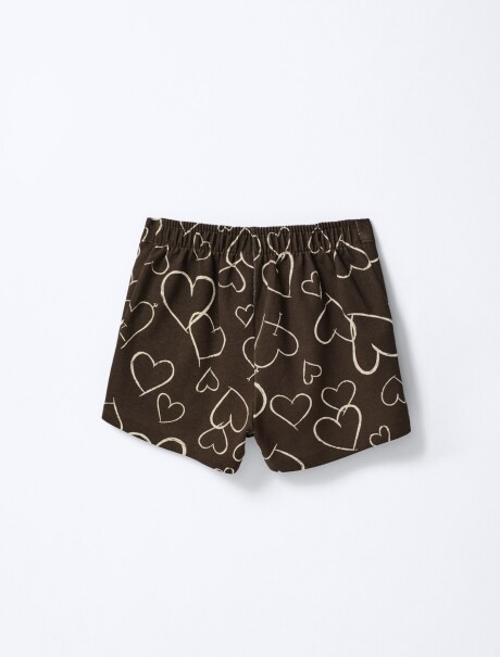 CONJUNTO INFANTIL CON FALDA SHORT MARRÓN