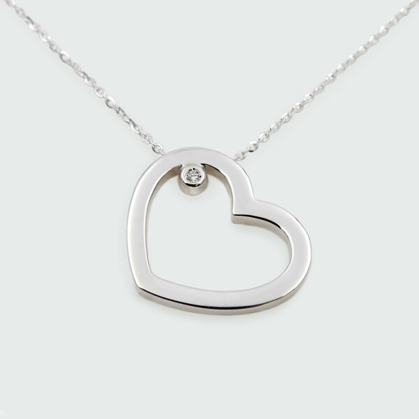 Colgante con cadena Freesia de plata 925 con un brillante Colgante con cadena Freesia de plata 925 con un brillante