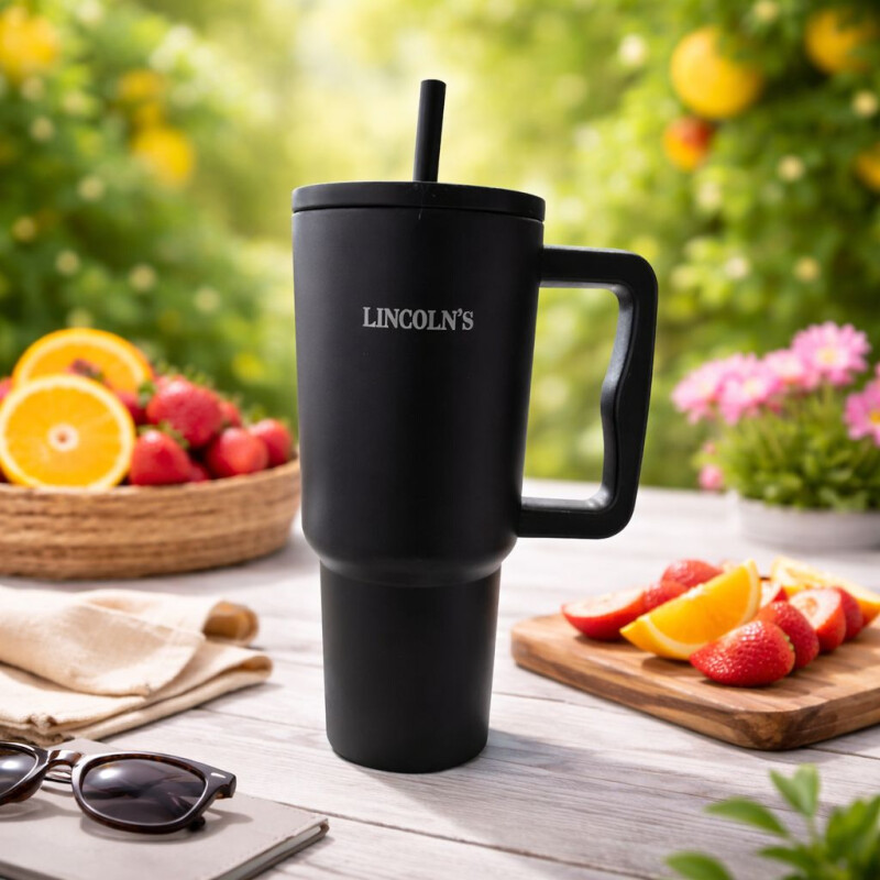 Vaso termico Acero Inox. 890ml Lincolns Negro