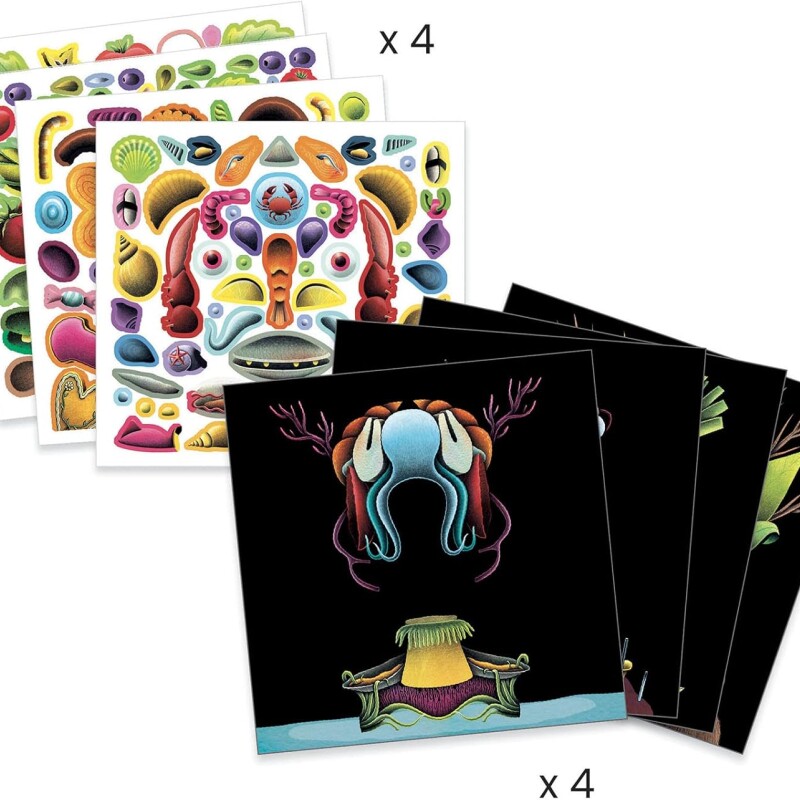 Crear con stickers Verduras de Primavera Giuseppe Arcimboldo