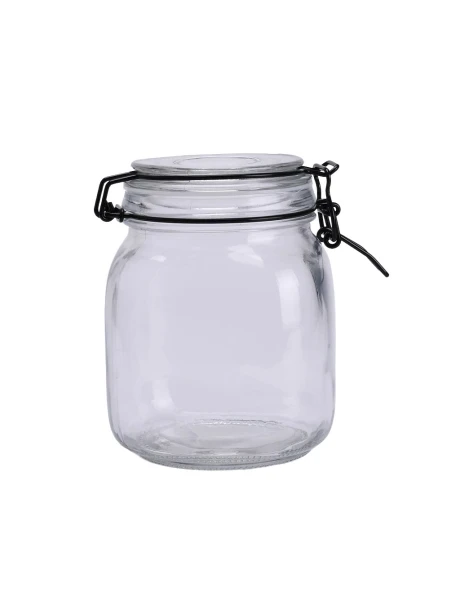 RECIPIENTE VIDRIO HERM D11CM/1.0L TAPA BROCHE NEGRO RECIPIENTE VIDRIO HERM D11CM/1.0L TAPA BROCHE NEGRO