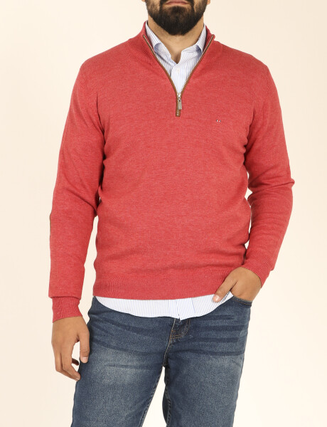 Sweater Medio Cierre Harrington Label Coral