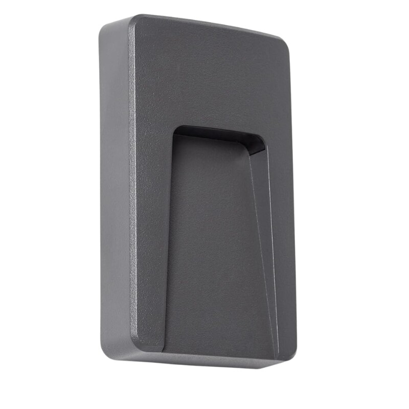 ARTEFACTO EXTERIOR DE PARED RECTANGULAR MOREIRA 3W Luminaria De Exterior De Pared Rectangular Moreira 3W Gris