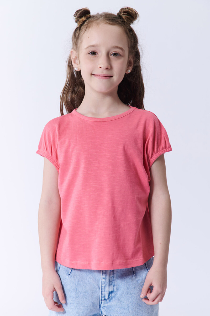Remera crop Coral