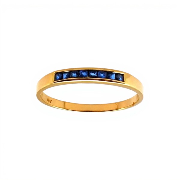 Anillo Sin Fin-Oro Bajo-Piedra Zafiro-AN8108 conpiedra