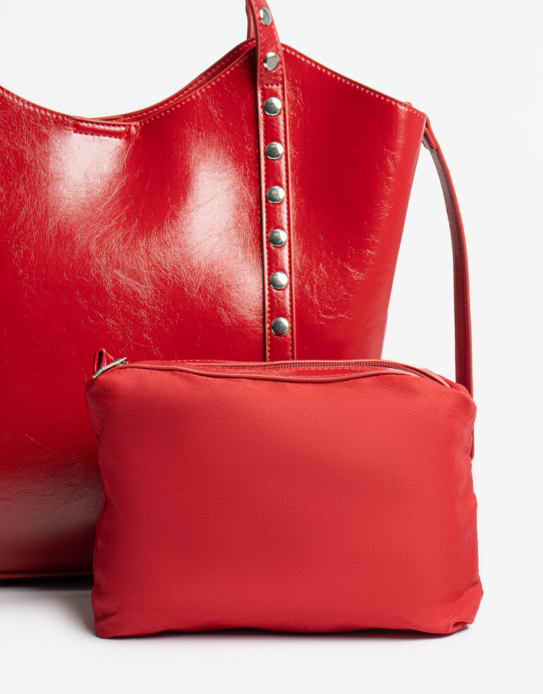 Shopper Shopper Roja Con Tachas - Rojo Cereza
