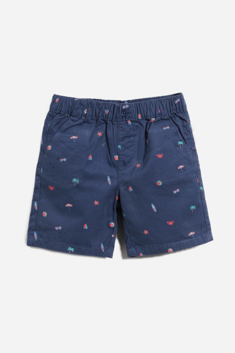 Short con mini print - Azul 