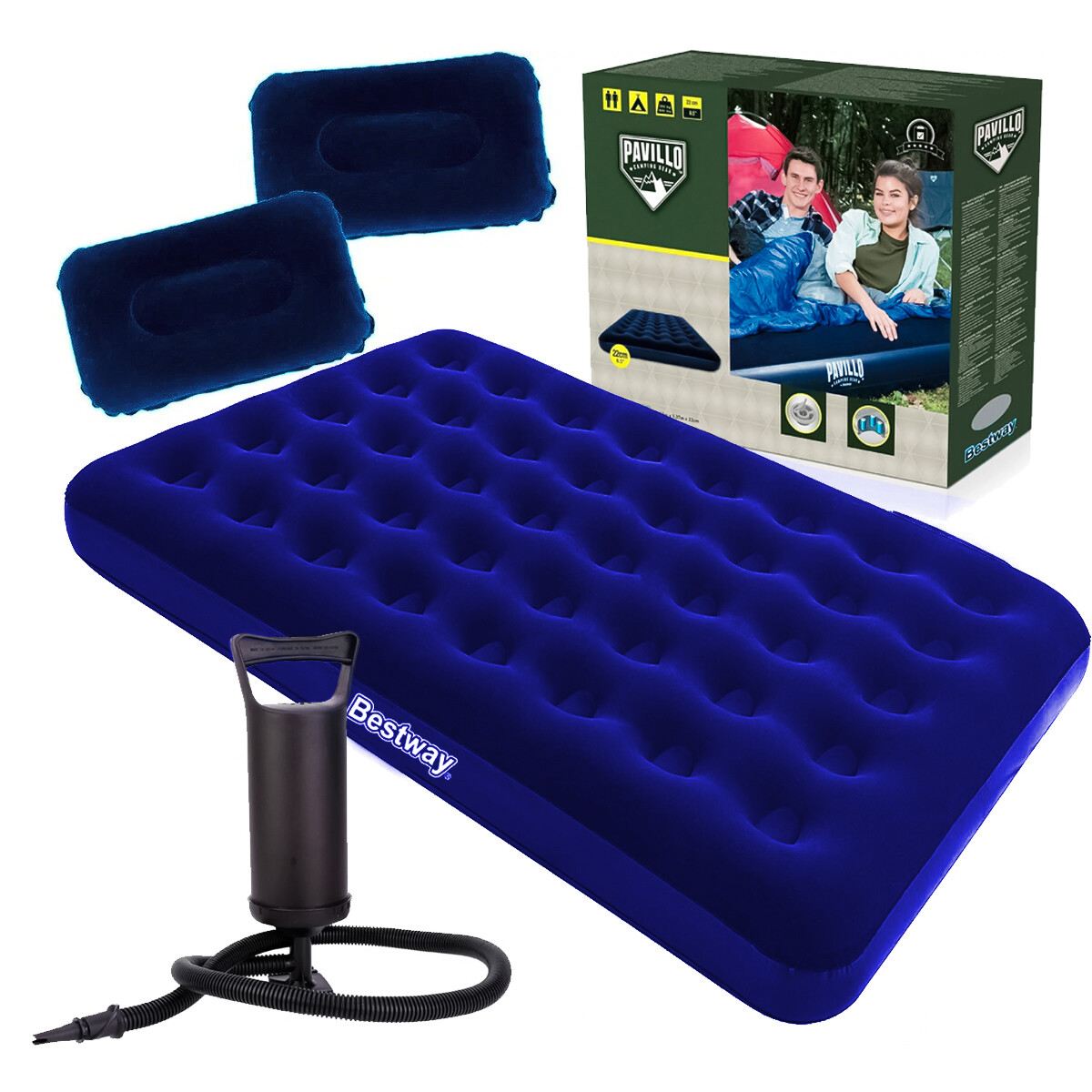 Colchon Inflable Bestway 2p C/ Inflador + 2 Almohadas - Cmb000511 
