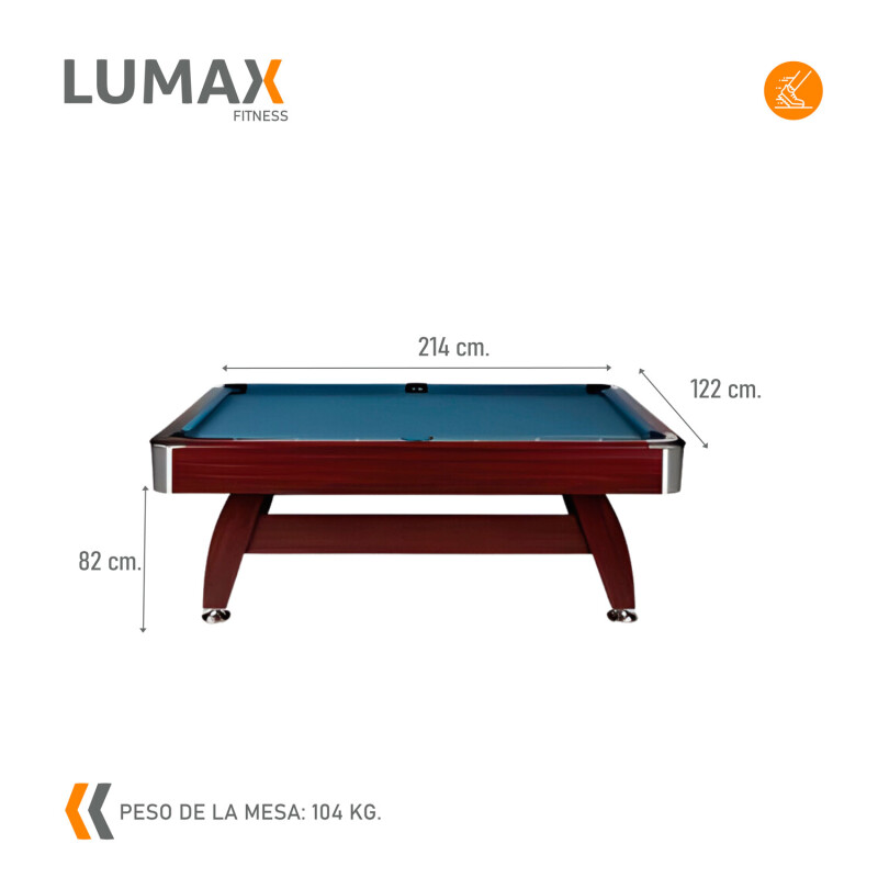 Mesa De Pool Profesional Con Devolución De Bolas + 2 Tacos Azul marino