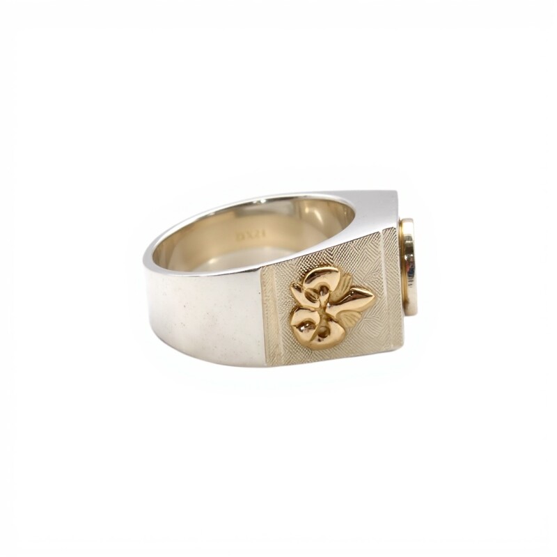 Anillo Mesa-Plata y Oro-Piedra Onix-AN5173 conpiedra