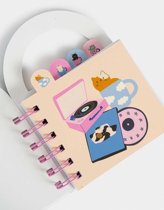 Anotadores Cuadernos y Memos Mini Cuaderno Con Señaladores - Azul Celeste