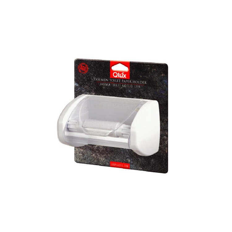 PORTA PAPEL HIGIENICO DE PARED CON TAPA BLANCO