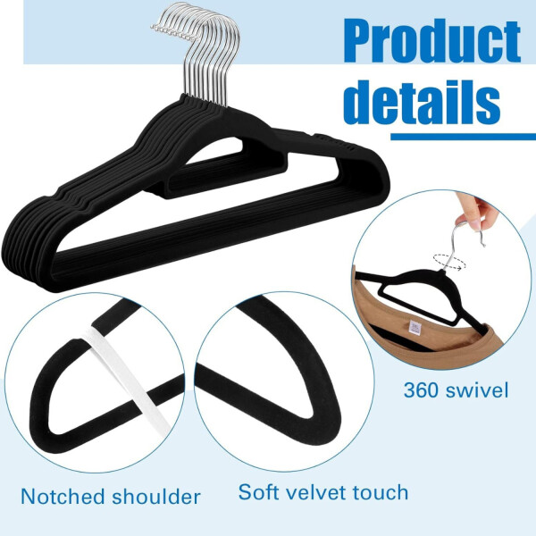 Percha De Terciopelo Antideslizante Ropa Pack 6 Unidades Percha De Terciopelo Antideslizante Ropa Pack 6 Unidades