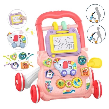 Caminador Andador de Bebé Musical Juegos Actividades Huanger Rosa