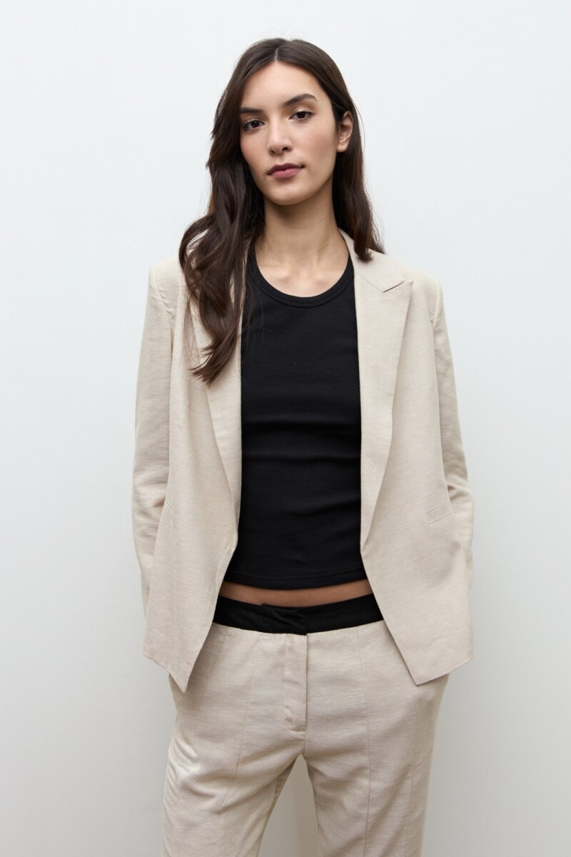 Blazer lino beige melange