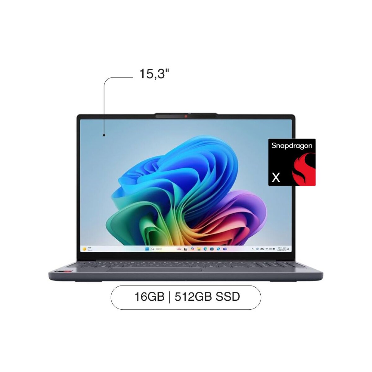 Notebook LENOVO Ideapad Slim 3X 15,3' FHD 512GB / 16GB RAM Snapdragon X 
