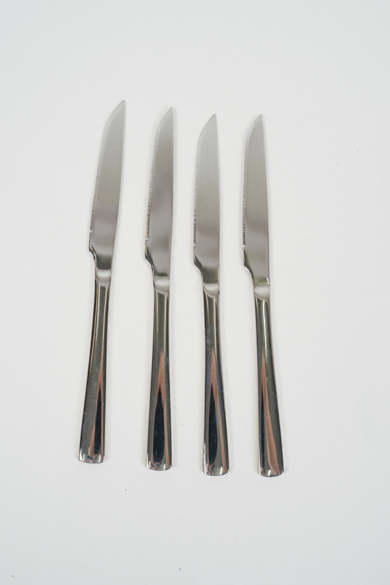 Cuchillo Asher De Postre Set 4 Un. Plateado Brillante - Color Unico 