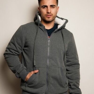 Campera Felpa y Corderito Grey