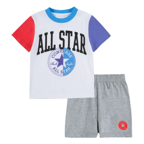 Conjunto Blocked Manga Corta Tee Se de Niño Gris
