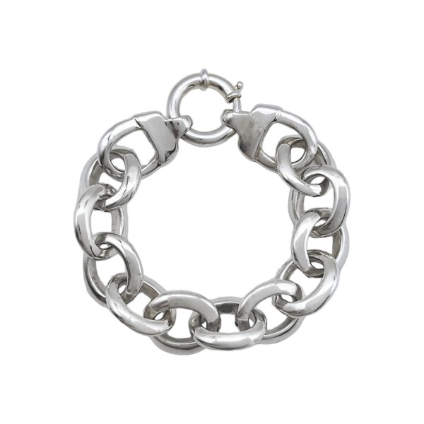 Pulsera Eslabón Oval-Plata 925 inflada-Sin piedra-PU3038 sinpiedra