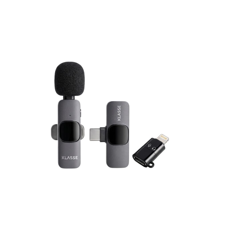 Micrófono Solapero Corbatero Inalámbrico Klasse | USB-C + Lightning Micrófono Solapero Corbatero Inalámbrico Klasse | USB-C + Lightning