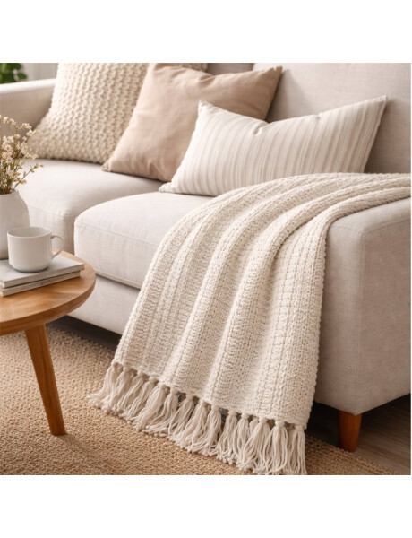 MANTA TEJIDA POLIESTER 125X150CM TEXTURA CRUDO MANTA TEJIDA POLIESTER 125X150CM TEXTURA CRUDO